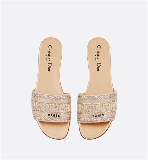 dior dway slides white and gold|christian dior beige sandals.